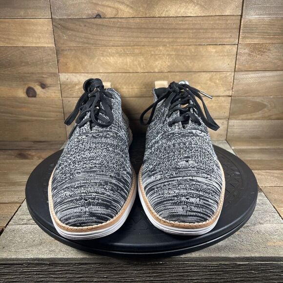 Cole Haan Mens Size 8 Original Grand Wingtip Oxford Stitchlite Black Optic White - Picture 2 of 10